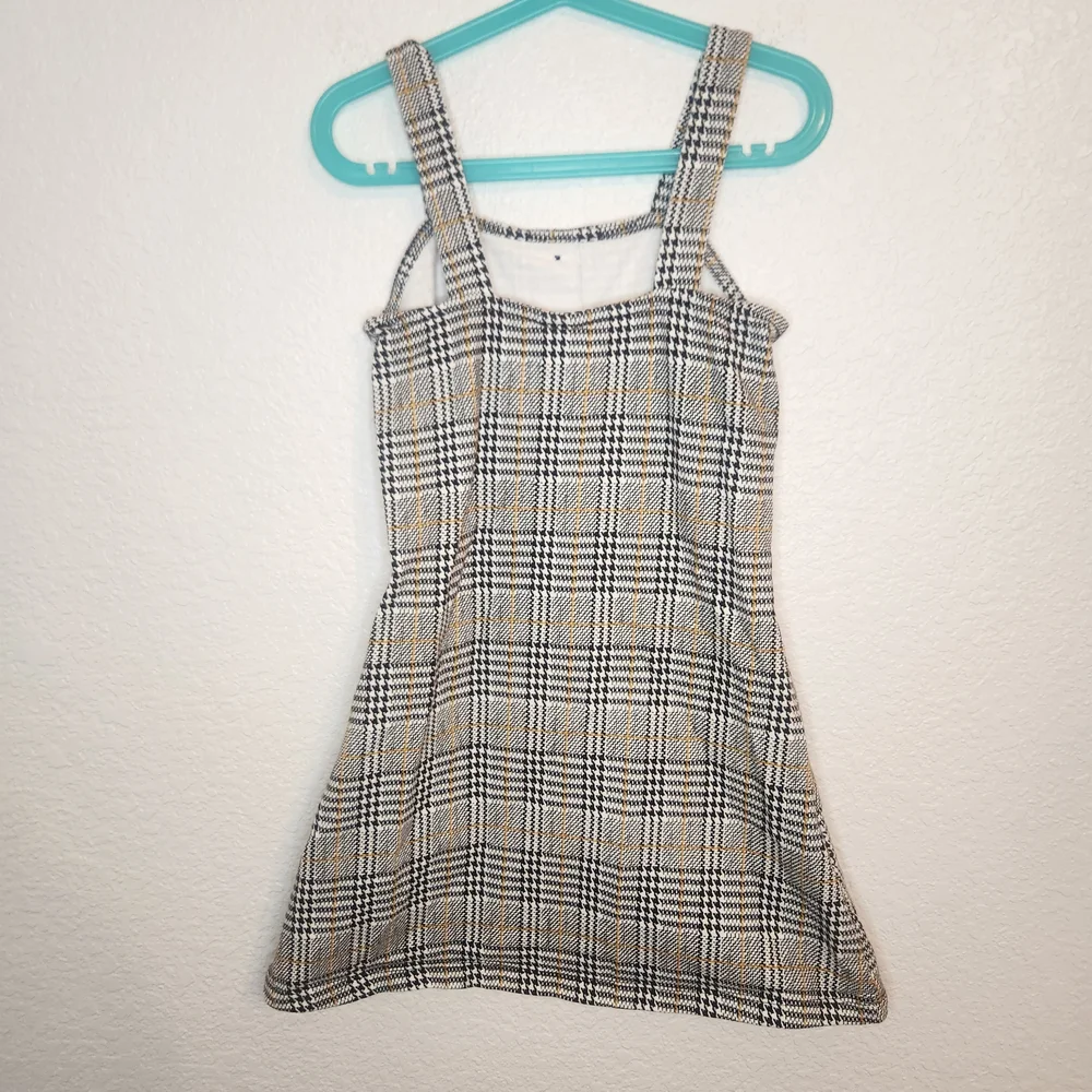 Max Girl Girls Plaid Button-Front Sundress in Beige and Black 8-9 yrs